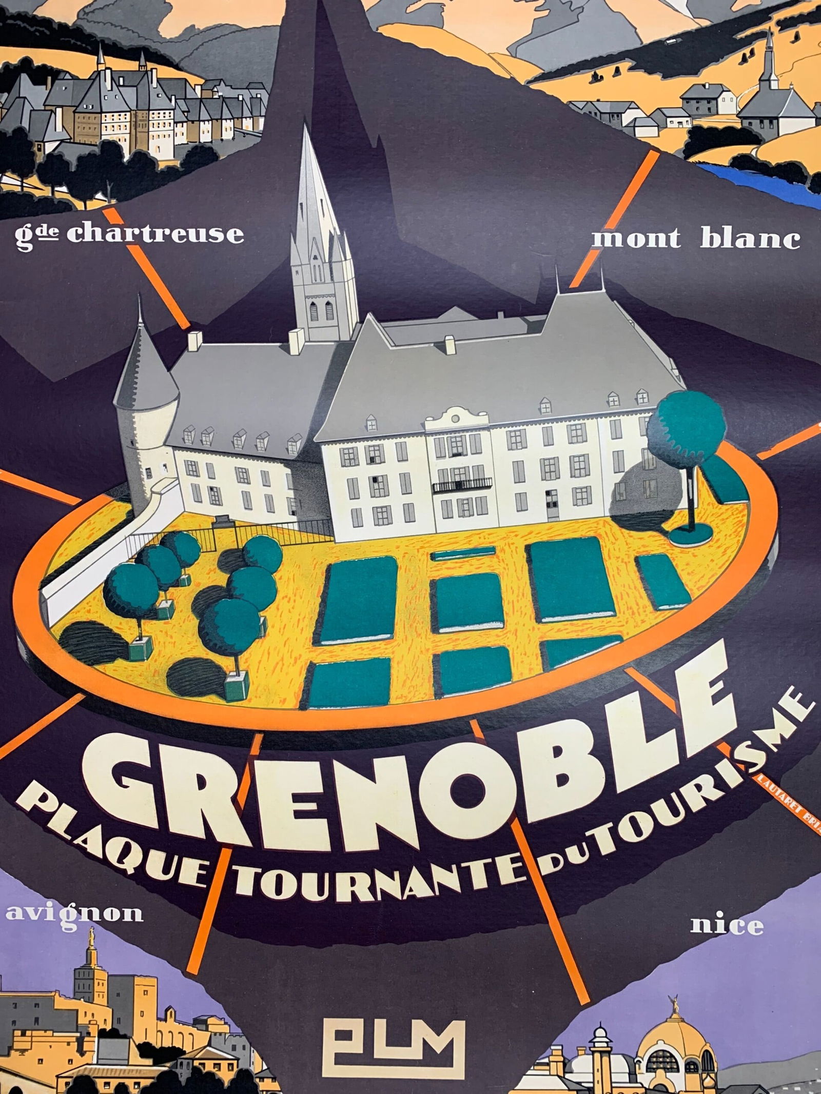 Grenoble PLM Railways - Art Maurice Barbey (1928) 30 x 42 French Litho Travel LB - 6