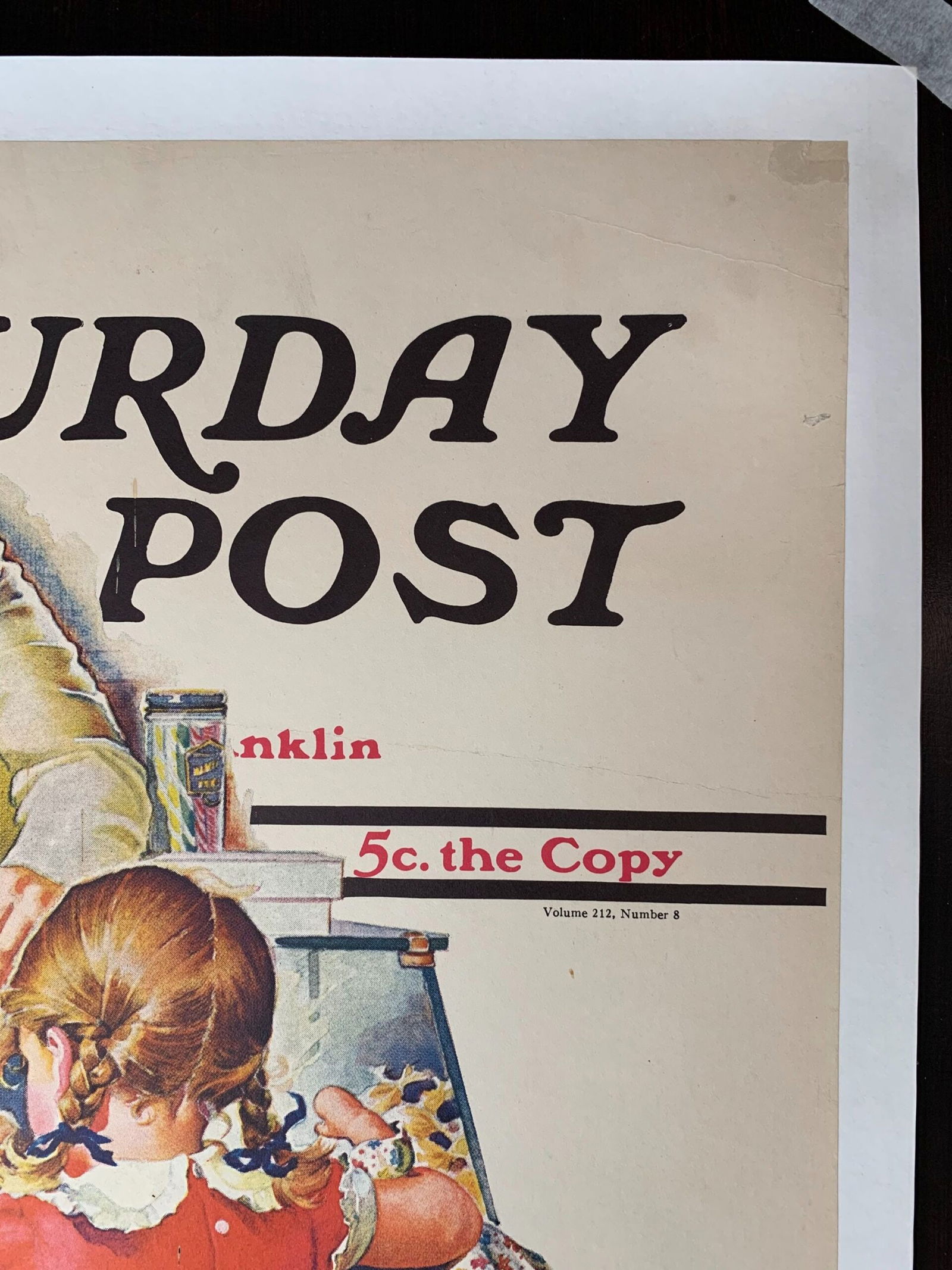 22x27.5 1939 Newstand Poster Saturday Evening Post - Art By Frances Tipton Hunter penny Candy LB - 3