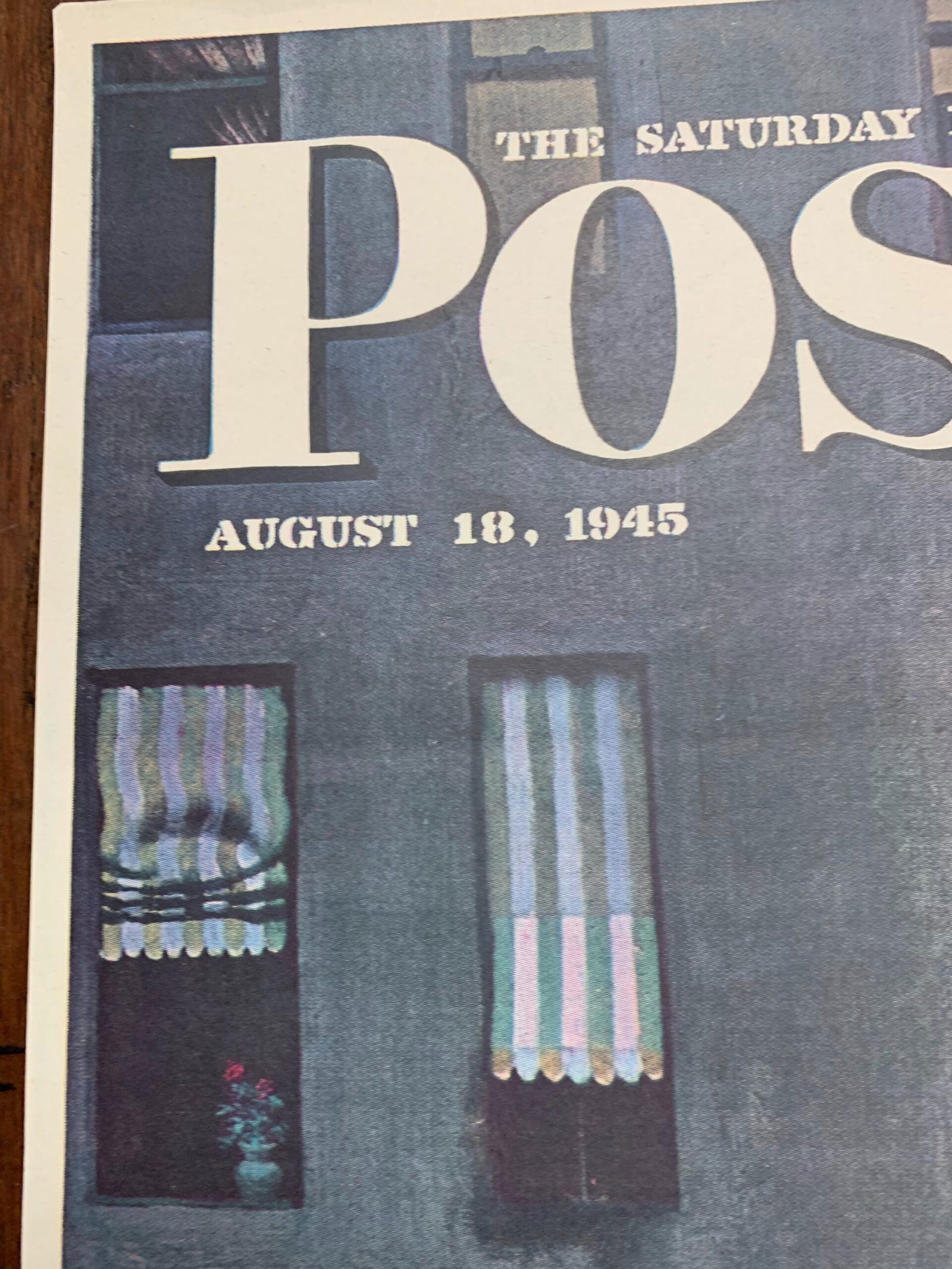 22x28 1945 Newstand Poster Saturday Evening Post - Art By John Falter office Poker Party - 2