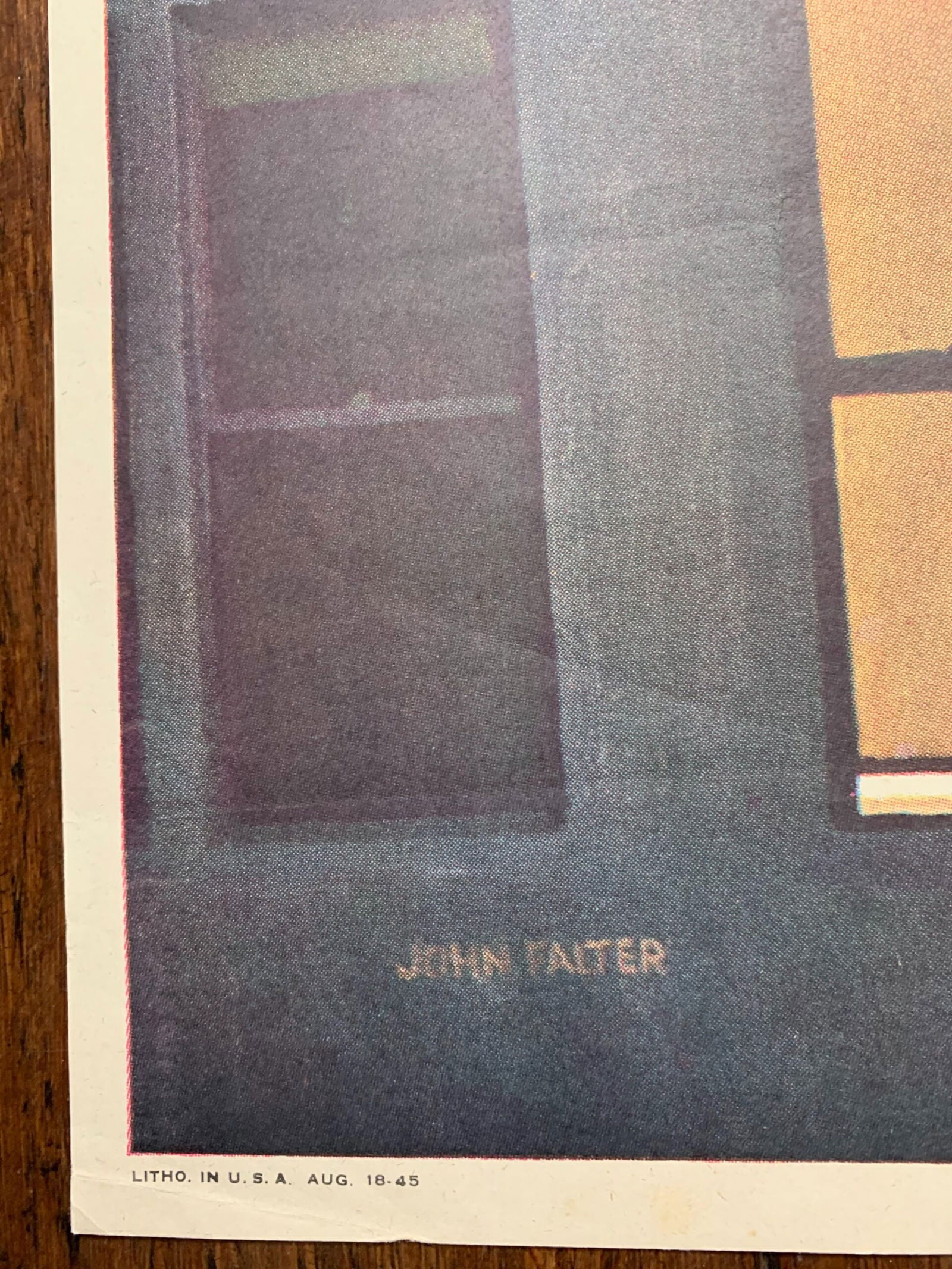 22x28 1945 Newstand Poster Saturday Evening Post - Art By John Falter office Poker Party - 3