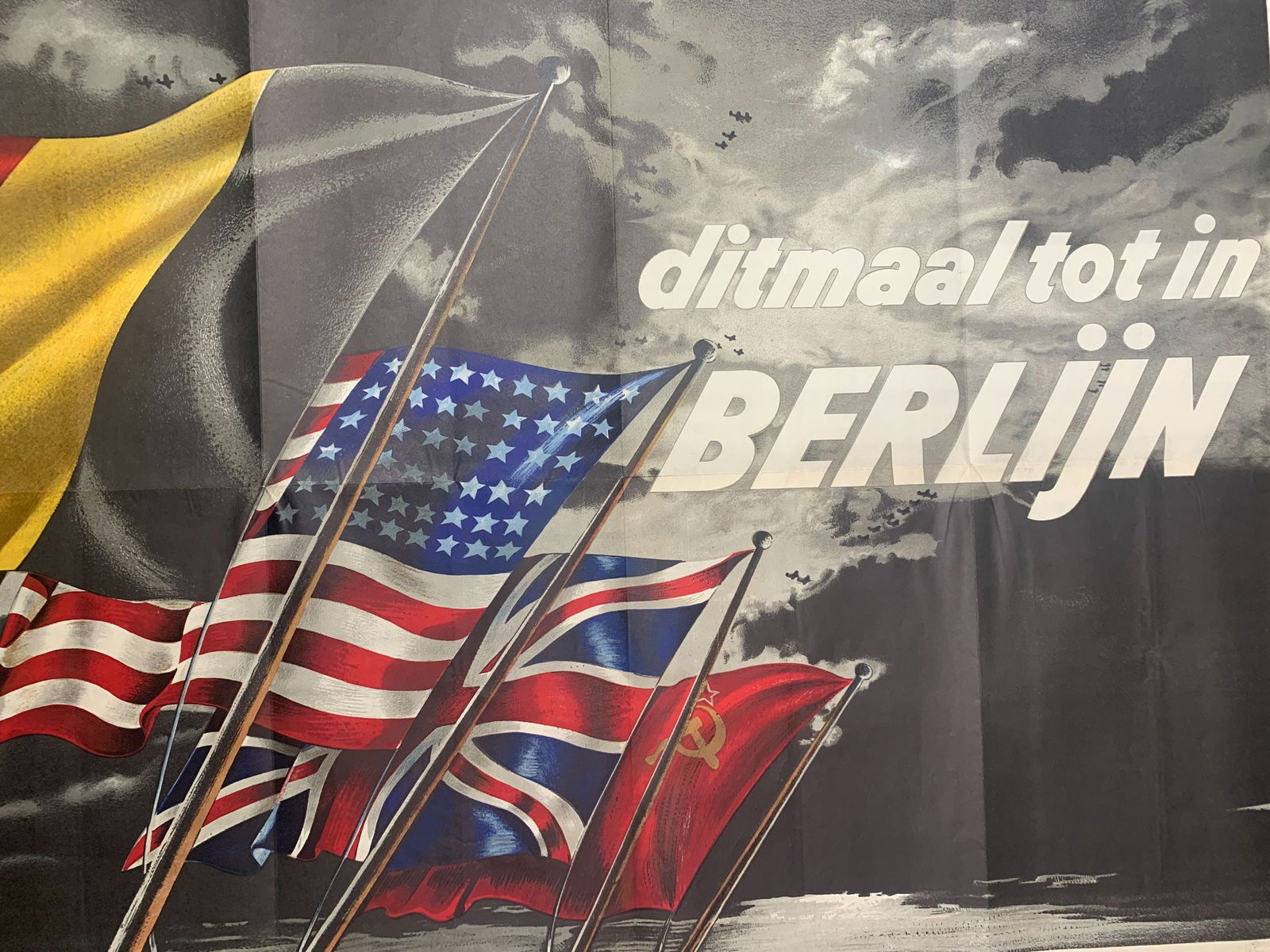 This Time to Berlin (1944) 30x40.25 Belgian WWII Pro-Allied Propaganda Poster - 4