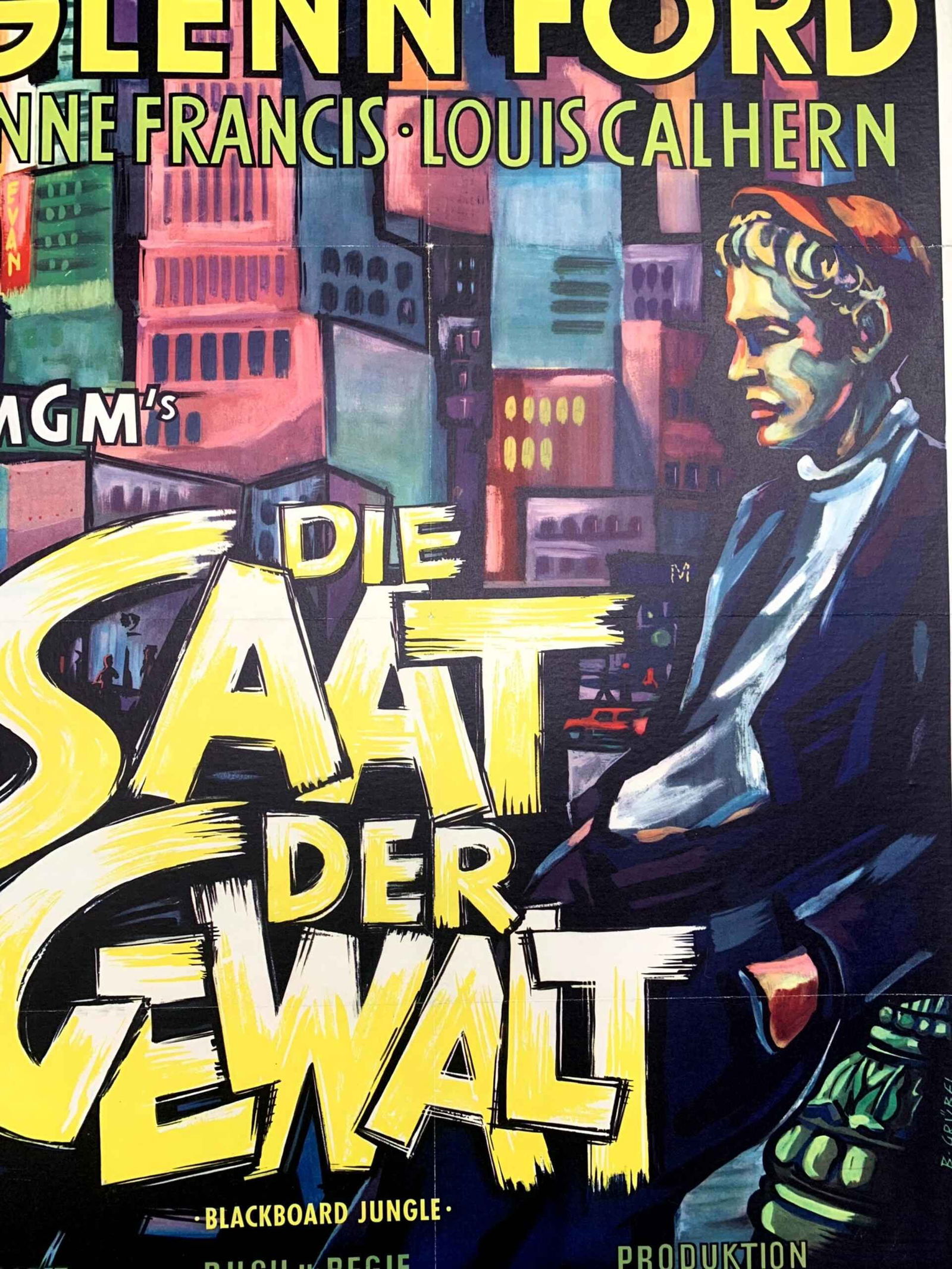 Blackboard Jungle - Glenn Ford (1955) German Movie Poster LB - 3