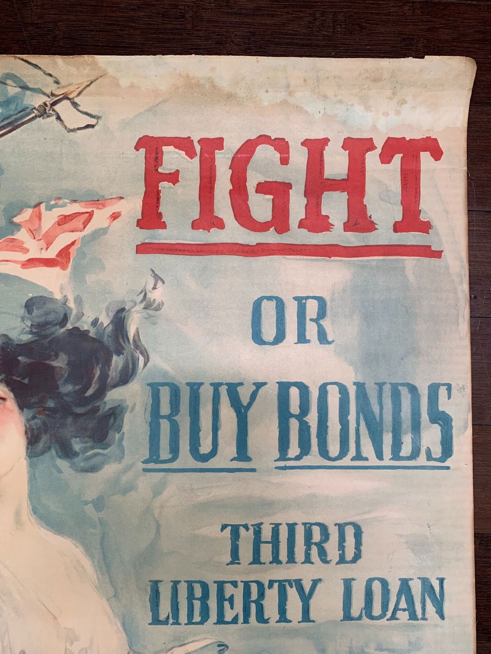 Fight or Buy Bonds - Art by Christy (1917) 29.75 x 39 US WWI Poster - 4
