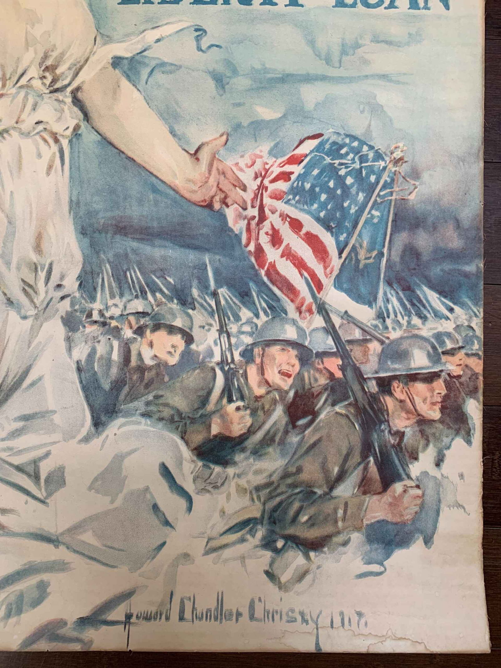 Fight or Buy Bonds - Art by Christy (1917) 29.75 x 39 US WWI Poster - 5