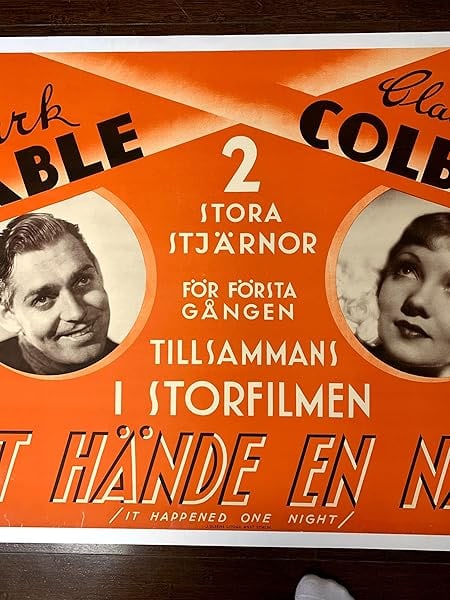 It Happened One Night - Gable - Capra (1934) 28x39 Swedish Movie Poster LB - 5