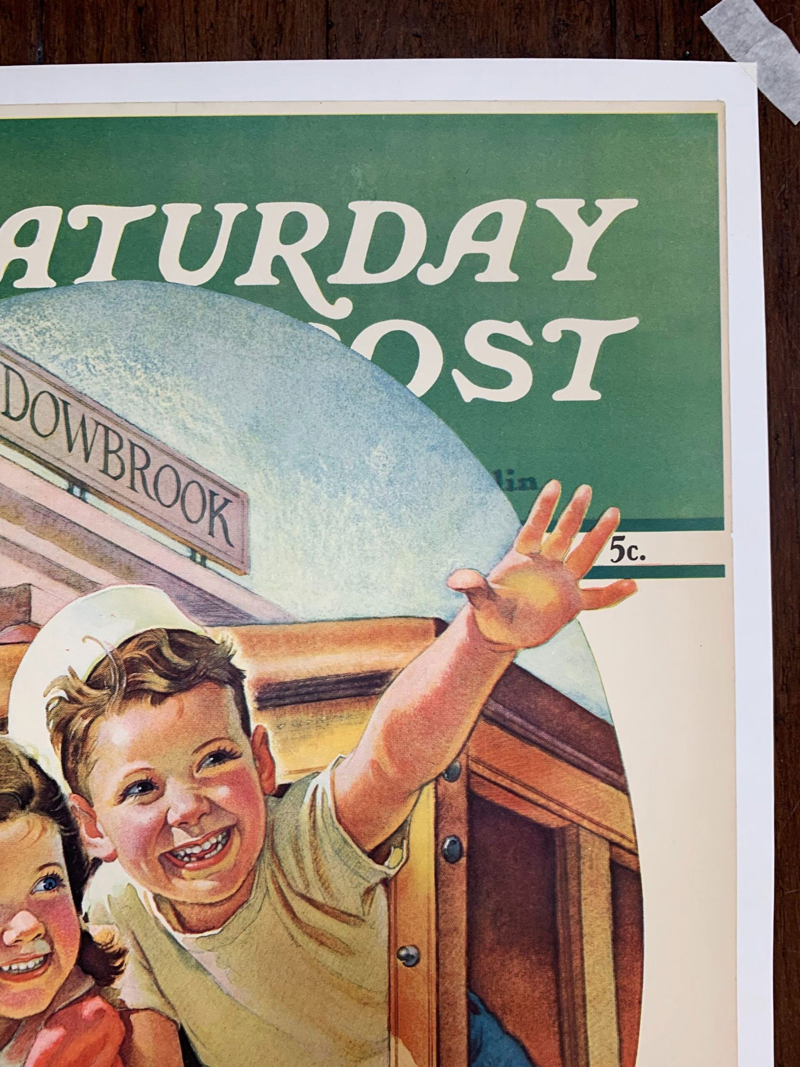 21.825x28 1940 Newstand Poster Saturday Evening Post - Art By Frances Tipton Hunter kids Riding - 3