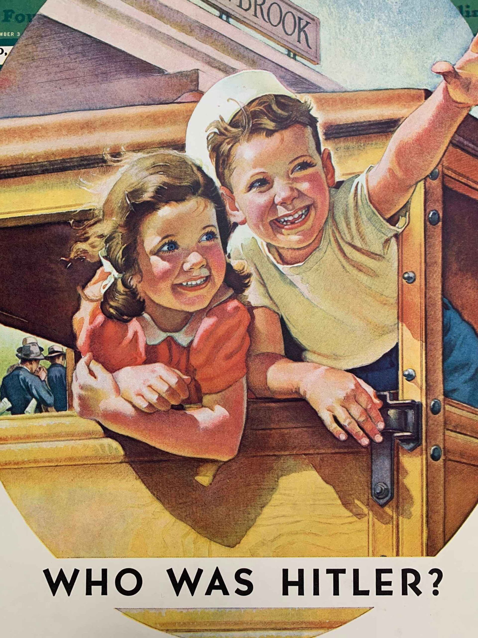 21.825x28 1940 Newstand Poster Saturday Evening Post - Art By Frances Tipton Hunter kids Riding - 6