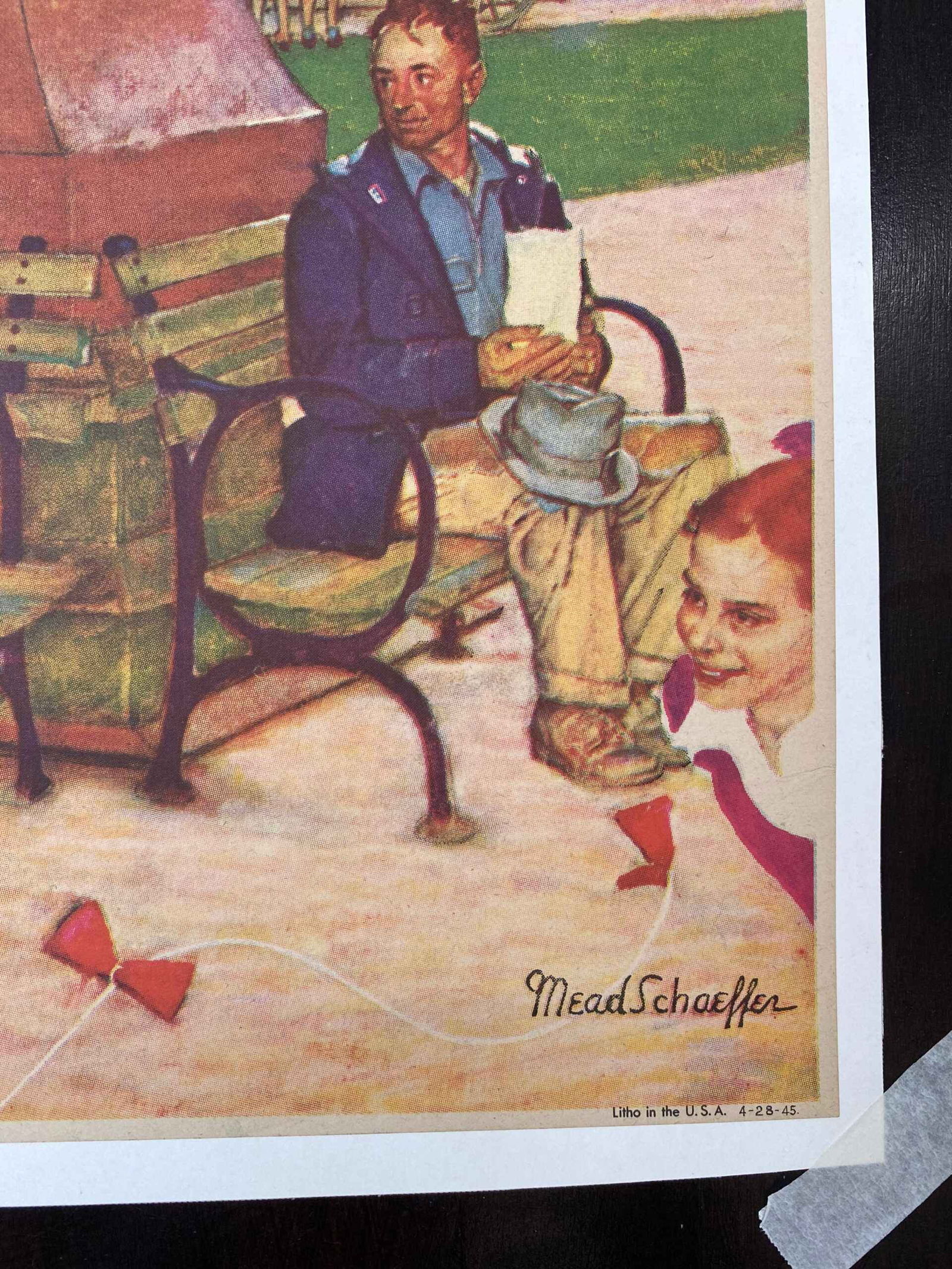 22x28 1945 Newstand Poster Saturday Evening Post - Art By Mead Schaeffer romance Under - 3