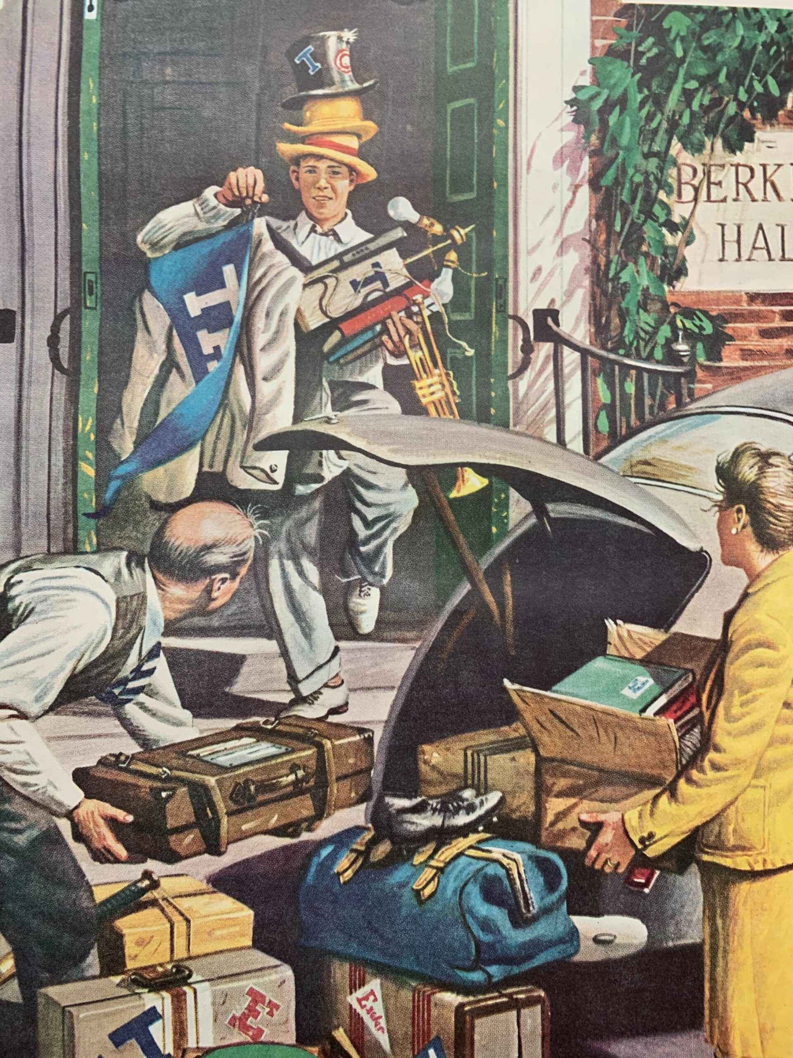 22x28 1948 Newstand Poster Saturday Evening Post - Art By Stevan Dohanos returning Home From College - 4