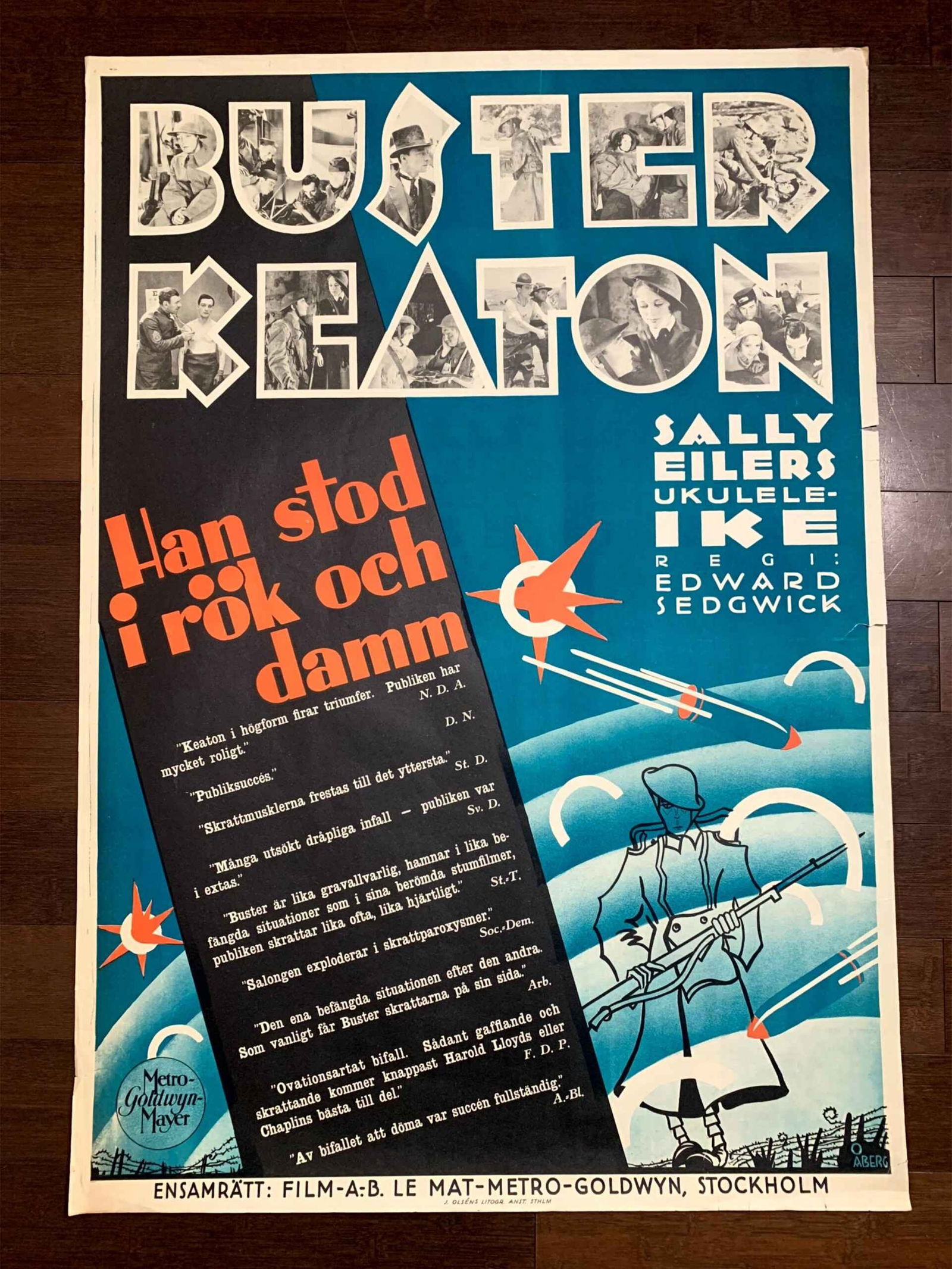 Doughboys - Buster Keaton (1930) Swedish One Sheet Movie Poster - 2