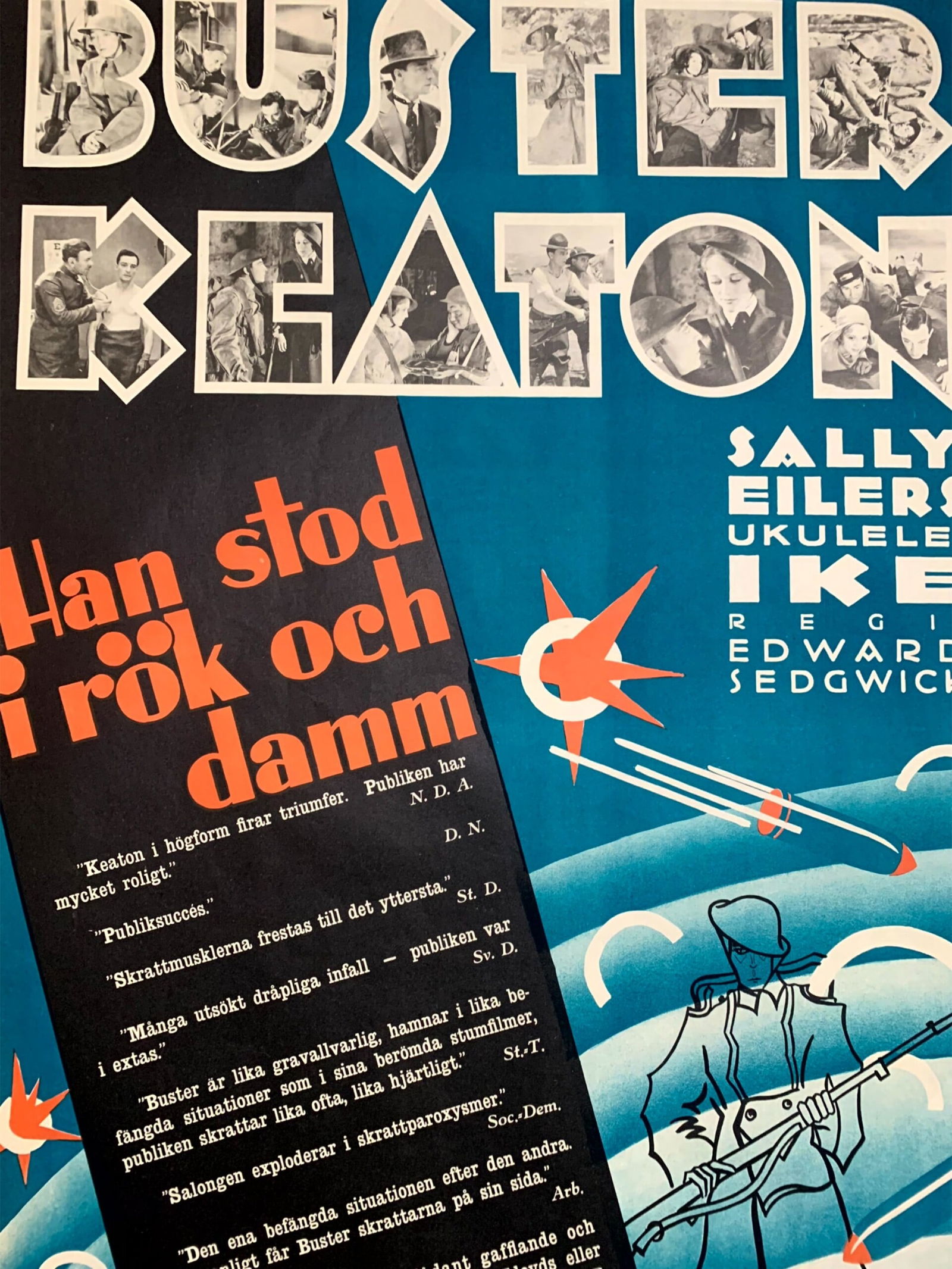 Doughboys - Buster Keaton (1930) Swedish One Sheet Movie Poster - 3