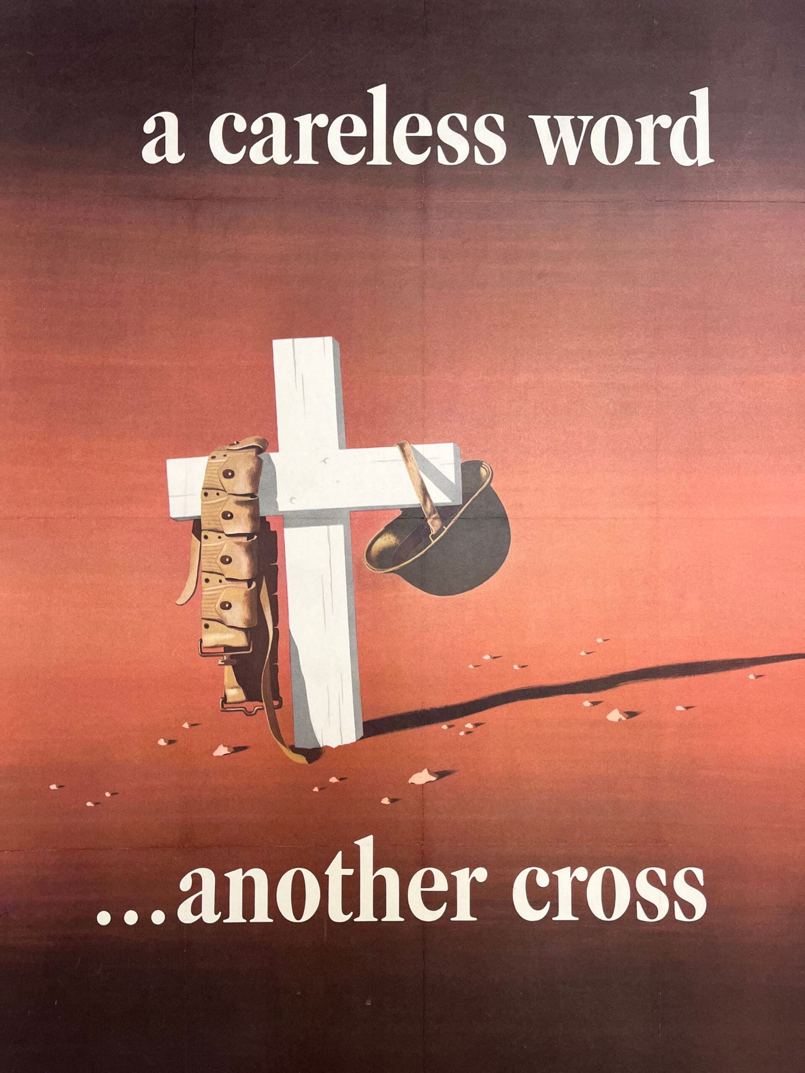 A Careless Word...Another Cross (1943) WWII LB Poster - J. Atherton Art - 2