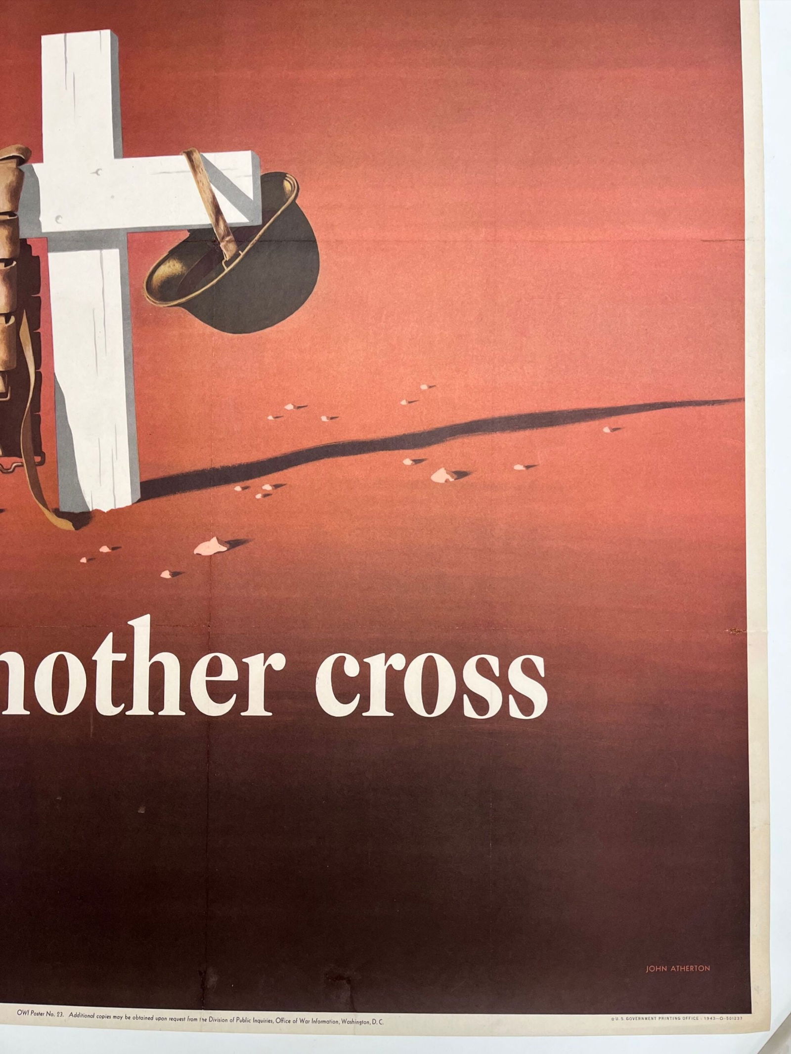 A Careless Word...Another Cross (1943) WWII LB Poster - J. Atherton Art - 4