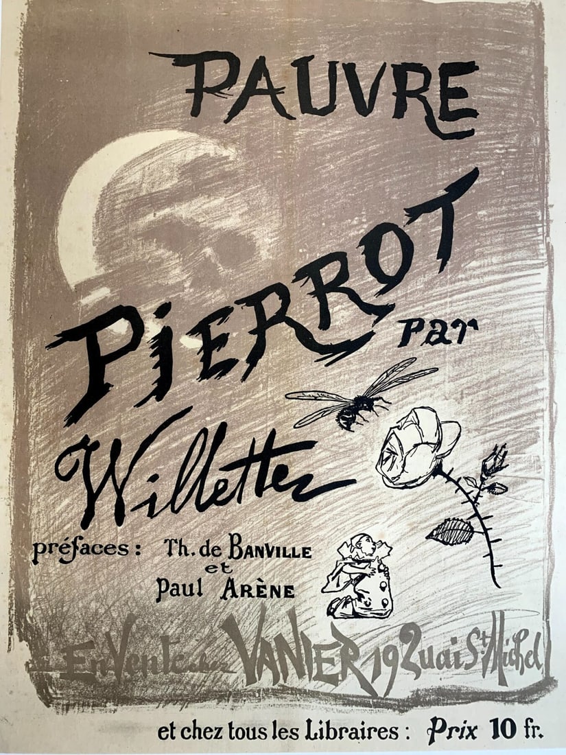 Pauvre Pierrot - Art By Willette (1885) 21.5x28.75 French Advertising Poster LB - 4