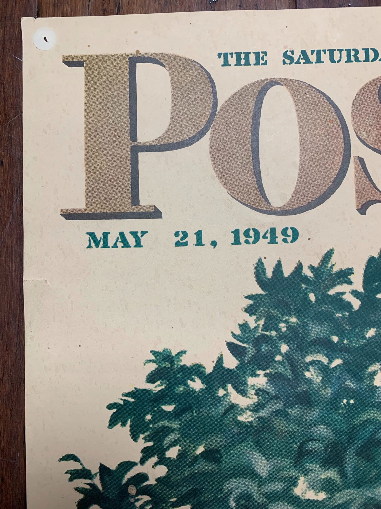 22x28 1949 Newstand Poster Saturday Evening Post - Art By George Hughes flat And Chat - 2