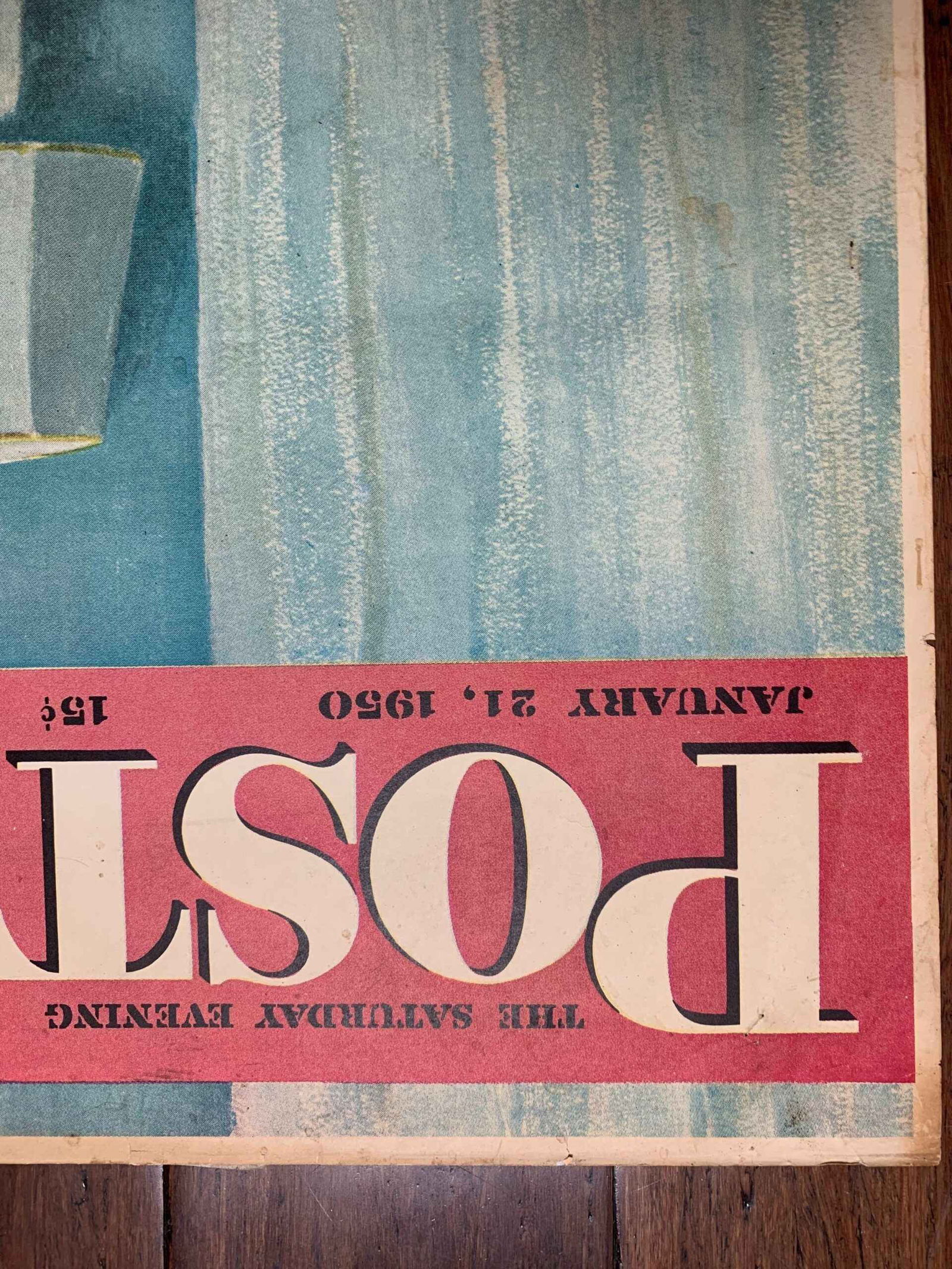 22x281950 Newstand Poster Saturday Evening Post - Art By M. Coburn Whitmore who’s Turn? - 2