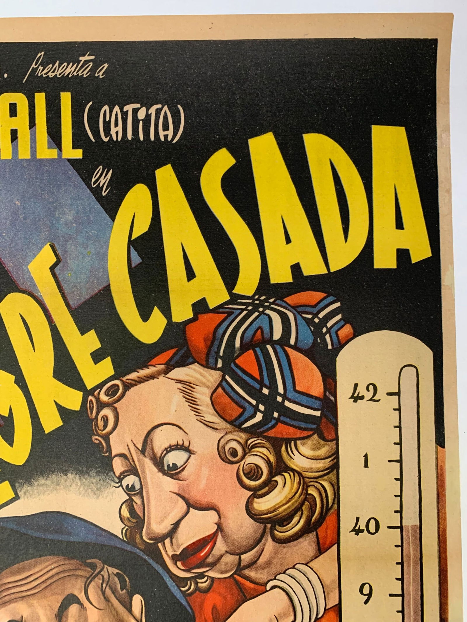 La Alegre Casada - Art by Cabral (1951) 27.25x36.75 Mexican Movie Poster LB - 3