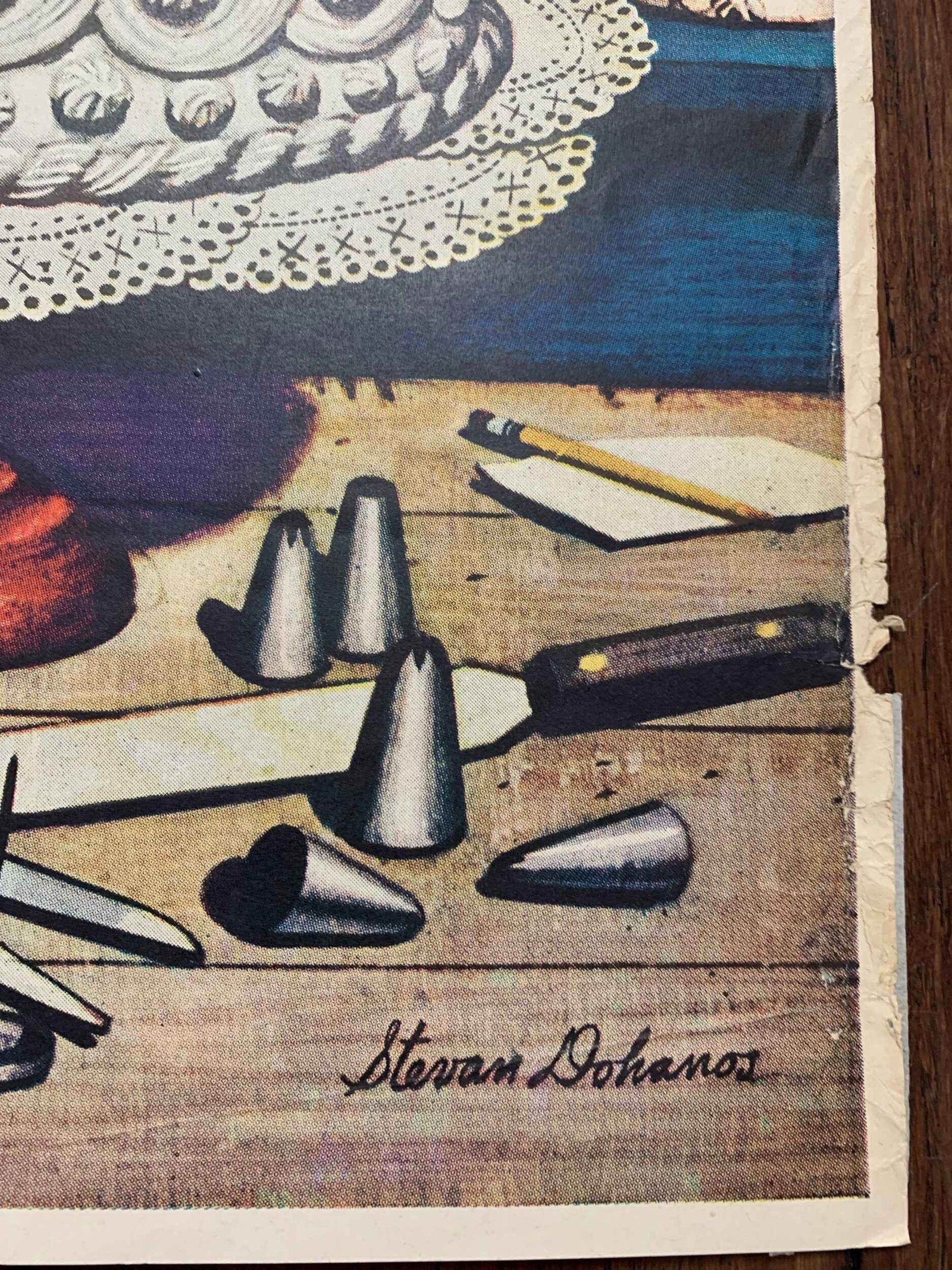 22x28 1945 Newstand Poster Saturday Evening Post - Art By Stevan Dohanos icing The Wedding Cake - 3