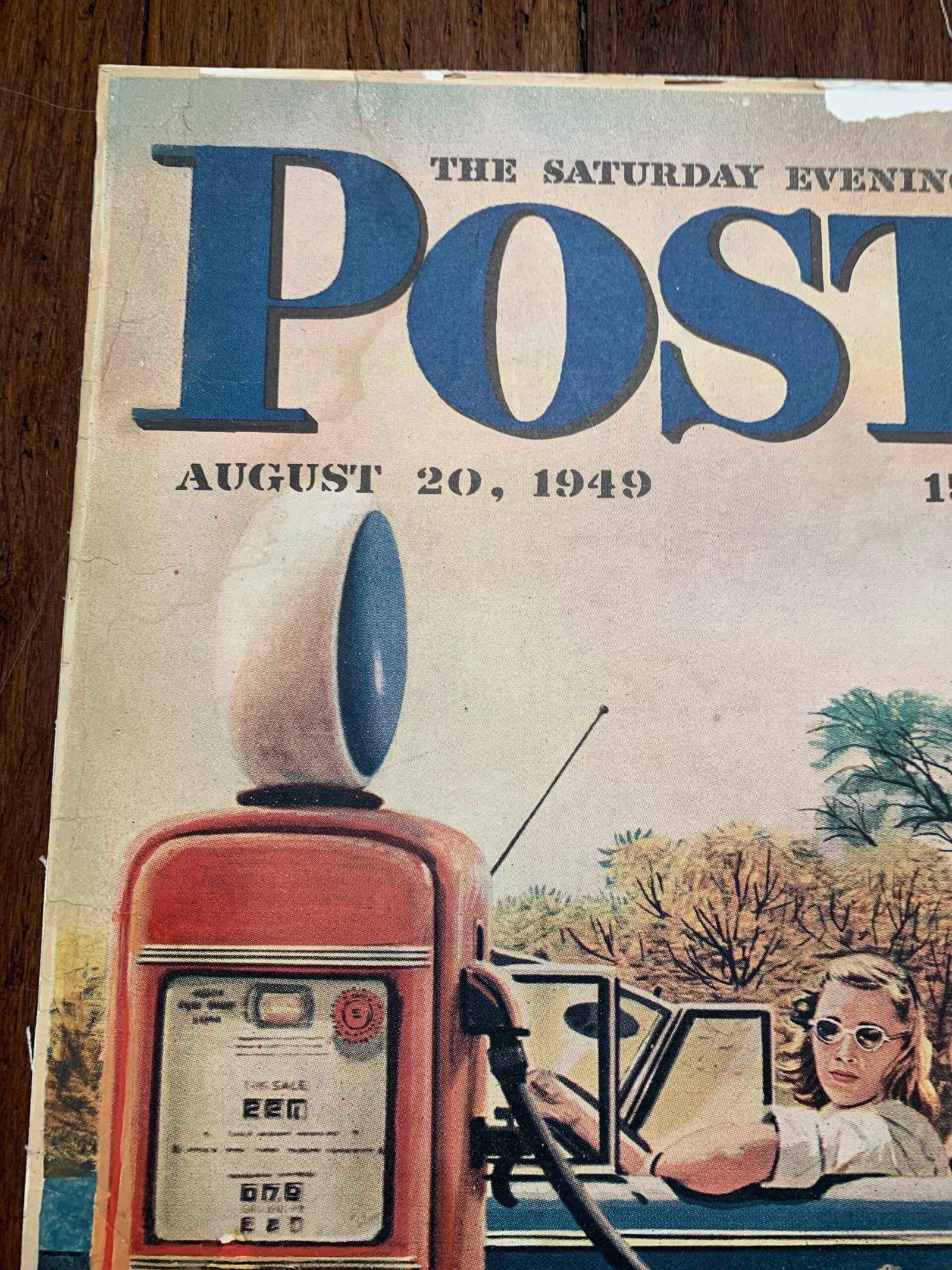 22x28 1949 Newstand Poster Saturday Evening Post - Art By Stevan Dohanos inflating Beach Toy - 2