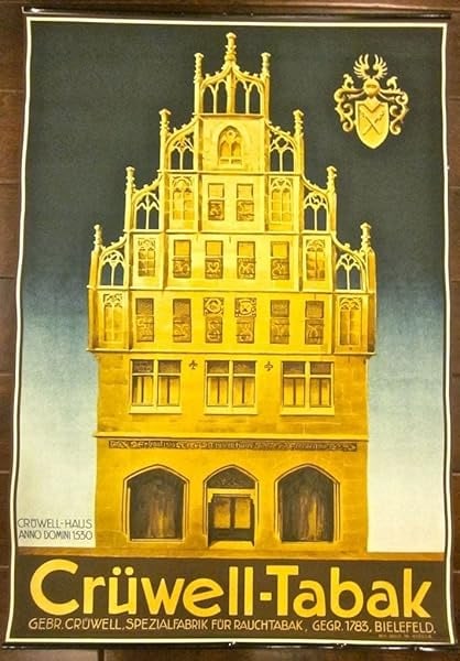 Cruwell Tabak (1920's) Tobacoo Advertising Poster - Rare Gold Art (1 of 1)