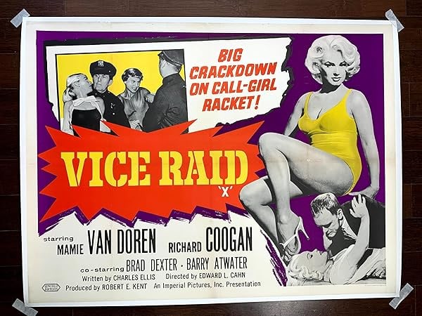 Vice Raid - Mamie Van Doren (1960) UK Quad Movie Poster LB: Title: Vice Raid - Mamie Van Doren (1960) UK Quad Movie Poster LB Description: Vice Raid - Mamie Van Doren (1960) UK Quad Movie Poster LB, Please refer to the attached photos to determine the