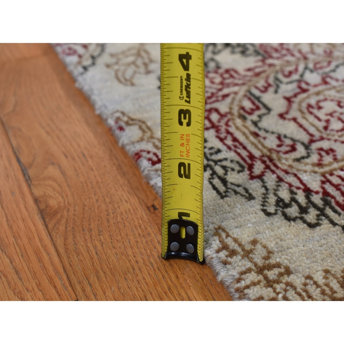 Agreeable Gray, Agra with Paisley Design, 100% Wool, Hand Knotted, Rug - 10