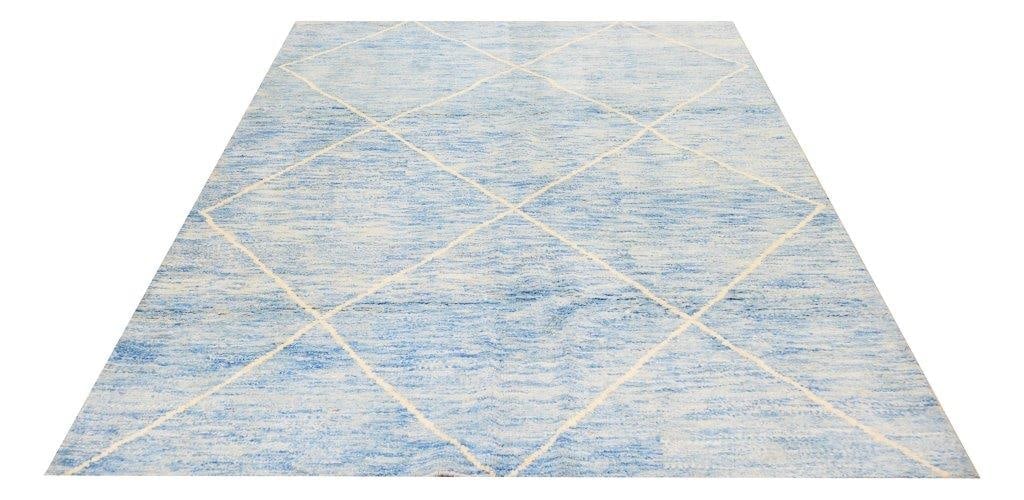 HAND KNOTTED WOOL MOROCCAN RUG - 2