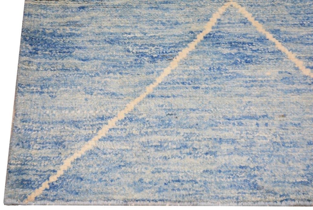 HAND KNOTTED WOOL MOROCCAN RUG - 4