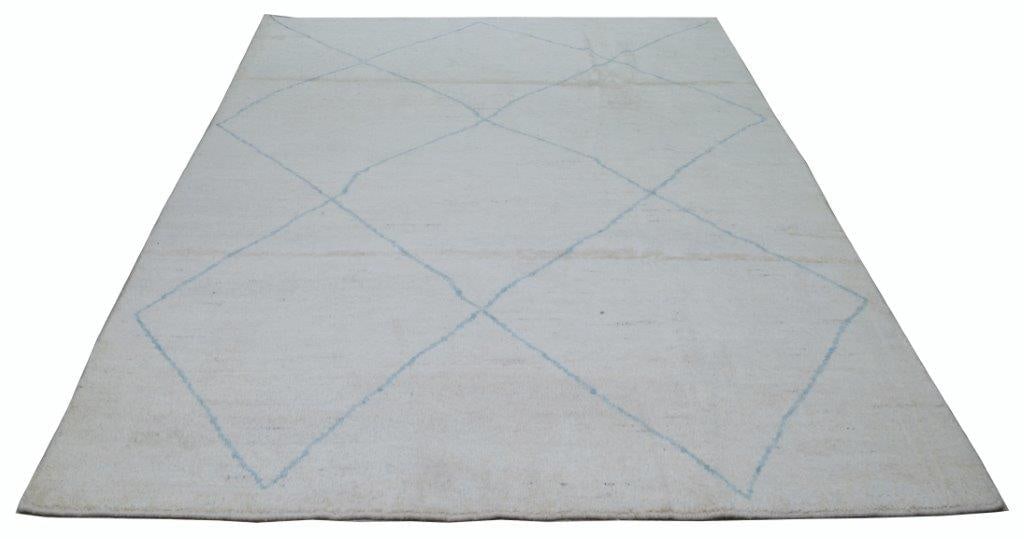 HAND KNOTTED WOOL MOROCCAN RUG - 2