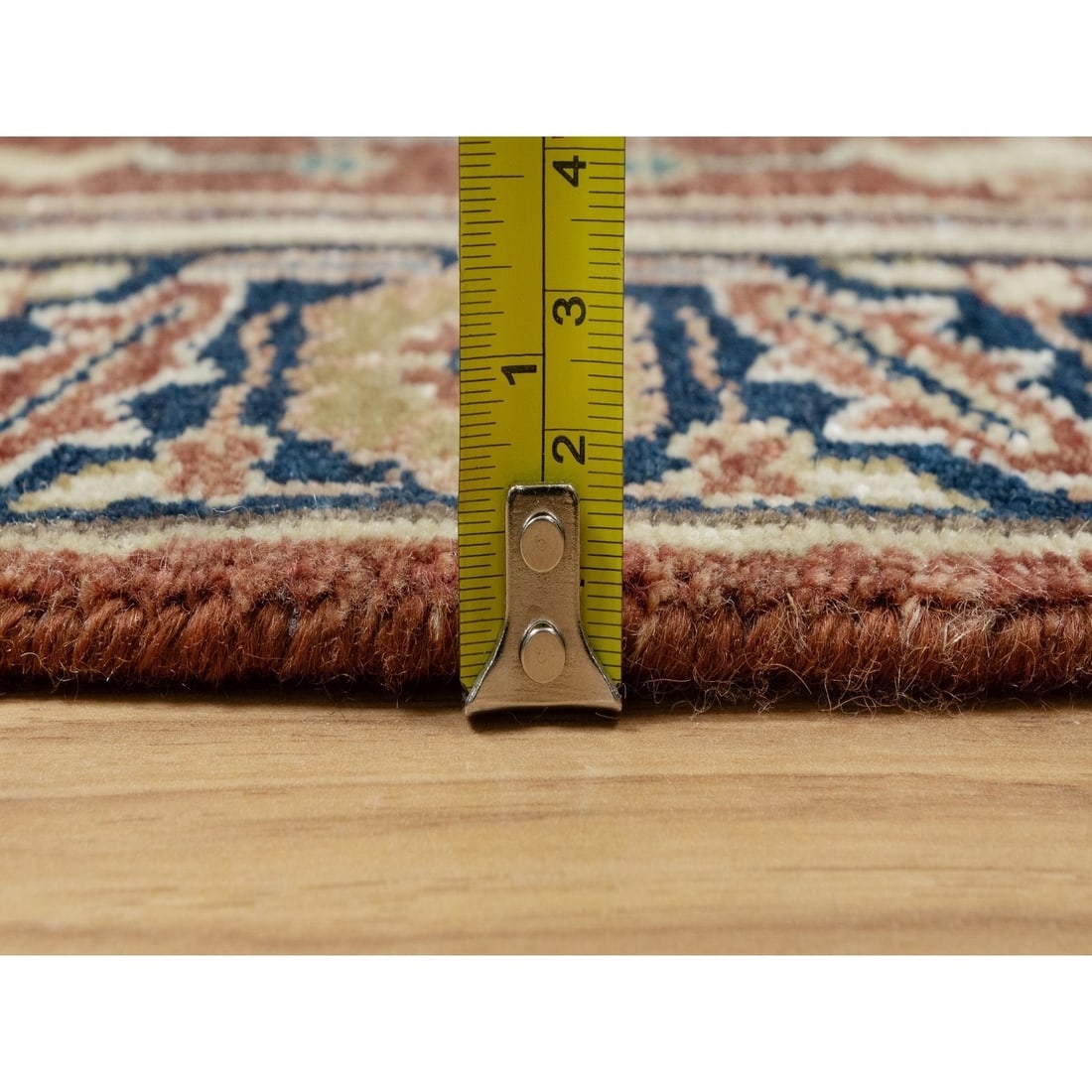 Spice Red Hand Knotted Pure Wool Heris Re-Creation Mat Oriental Rug - 7