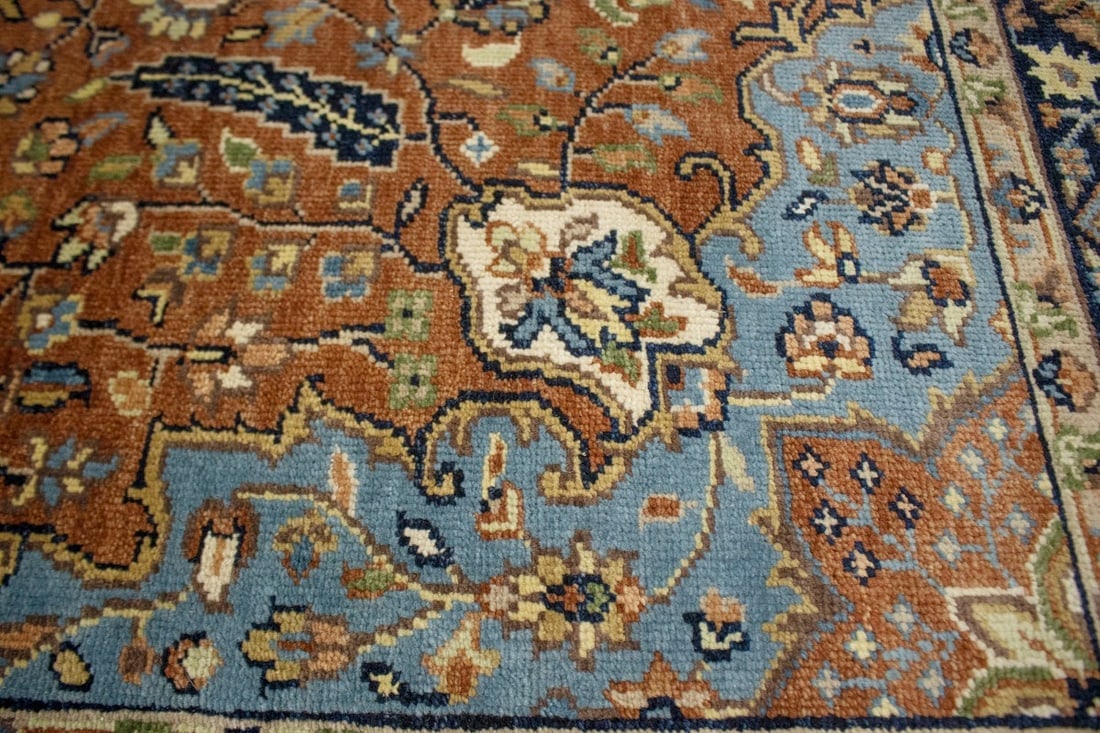 Rust Floral Sarouk 6X9 Goravan Heriz Oriental Rug - 12