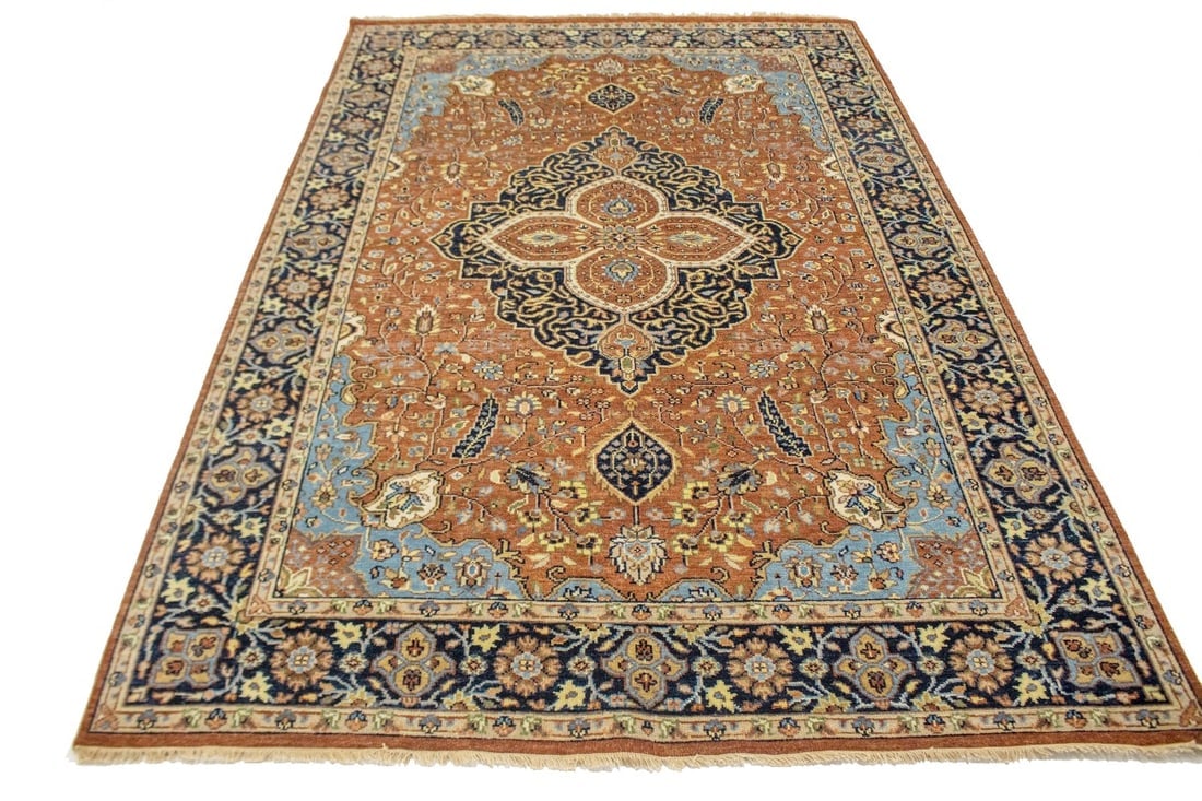 Rust Floral Sarouk 6X9 Goravan Heriz Oriental Rug - 17