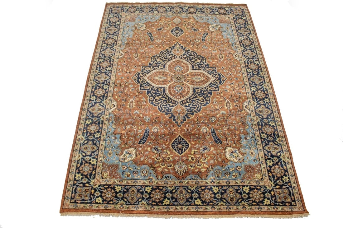 Rust Floral Sarouk 6X9 Goravan Heriz Oriental Rug - 3
