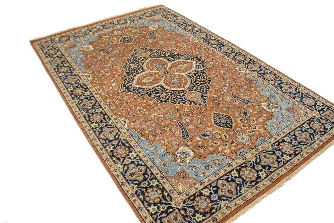 Rust Floral Sarouk 6X9 Goravan Heriz Oriental Rug - 5