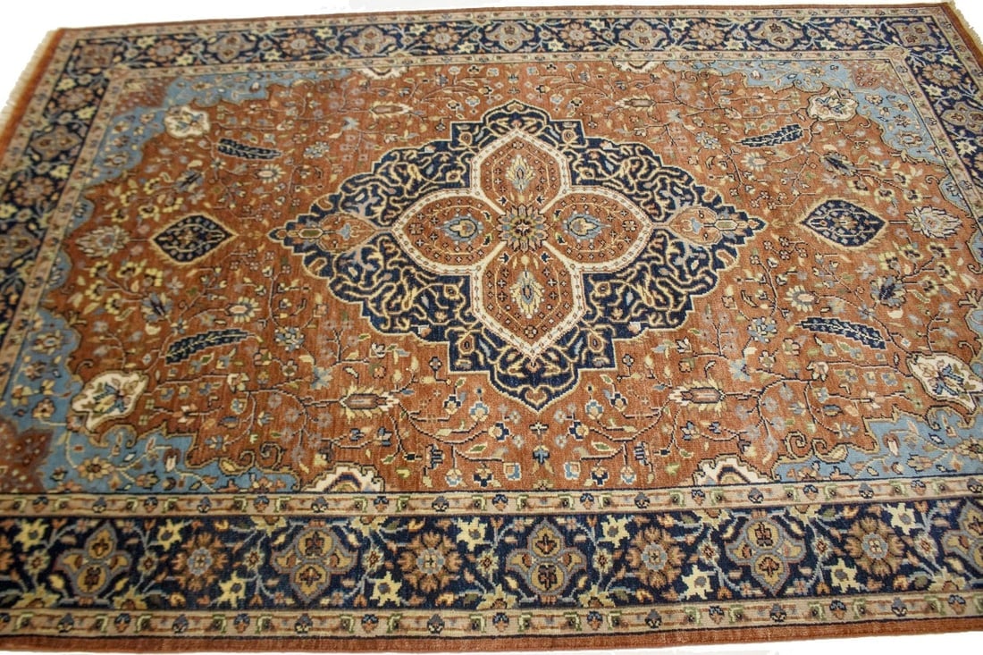Rust Floral Sarouk 6X9 Goravan Heriz Oriental Rug - 6