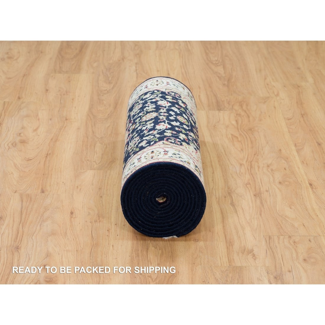 Midnight Blue, Nain Design, 250 KPSI, Wool Hand Knotted XL Runner Rug - 6