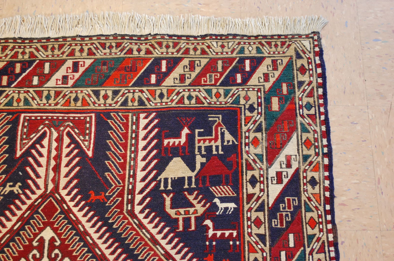 CAUCASIAN SOUMAK KILIM 4.3x9.5 - 8