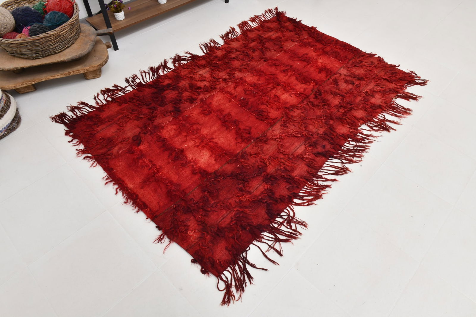 4'0'' x 6'7'' Tulu Filikli Kilim Rug - 70353 - 7