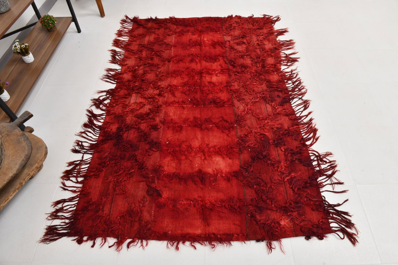 4'0'' x 6'7'' Tulu Filikli Kilim Rug - 70353 - 8