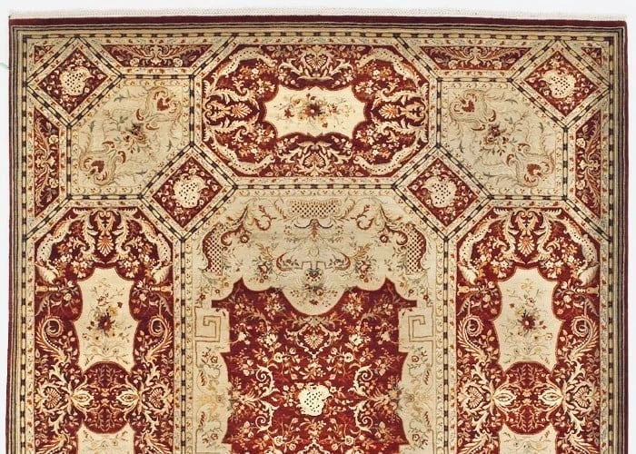 Hand-Knotted Jaipur Red Geometric Wool Oriental Area Rug Carpet 8'1" x 10'1" - 4