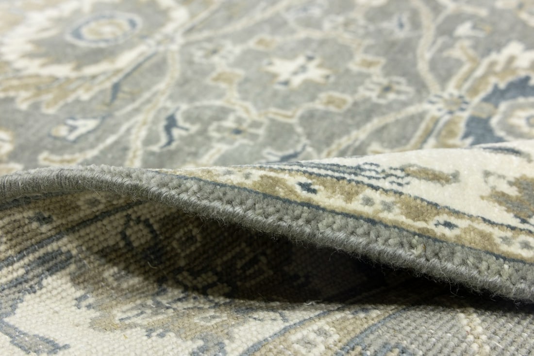 Taupe Floral Osh Chobi 4X6 Peshawar Oriental Rug - 14