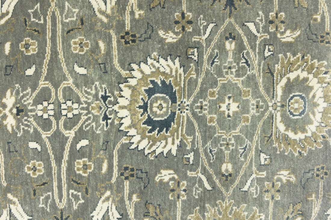 Taupe Floral Osh Chobi 4X6 Peshawar Oriental Rug - 9