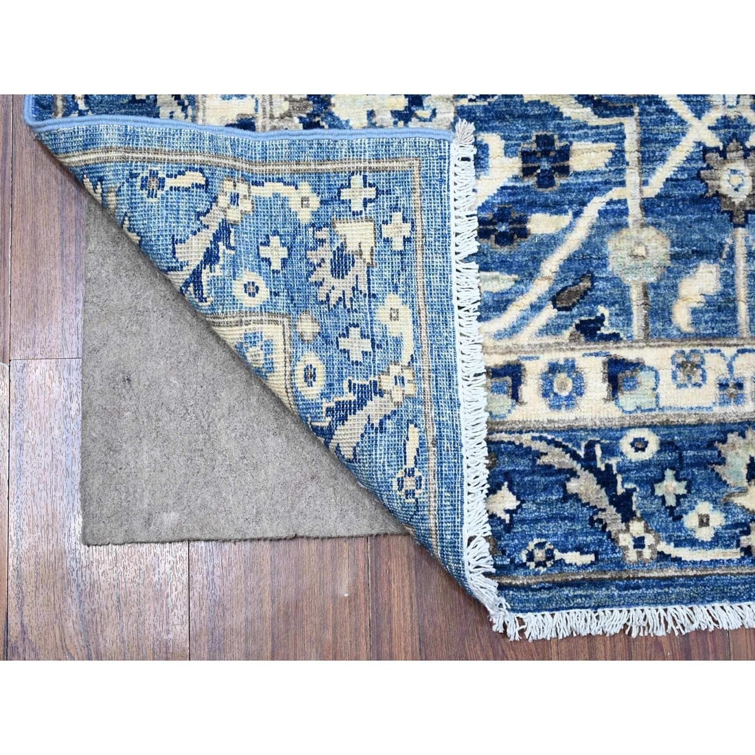 Ceruleau Blue Heris All Over Design Wool Hand Knotted Oriental Rug - 2