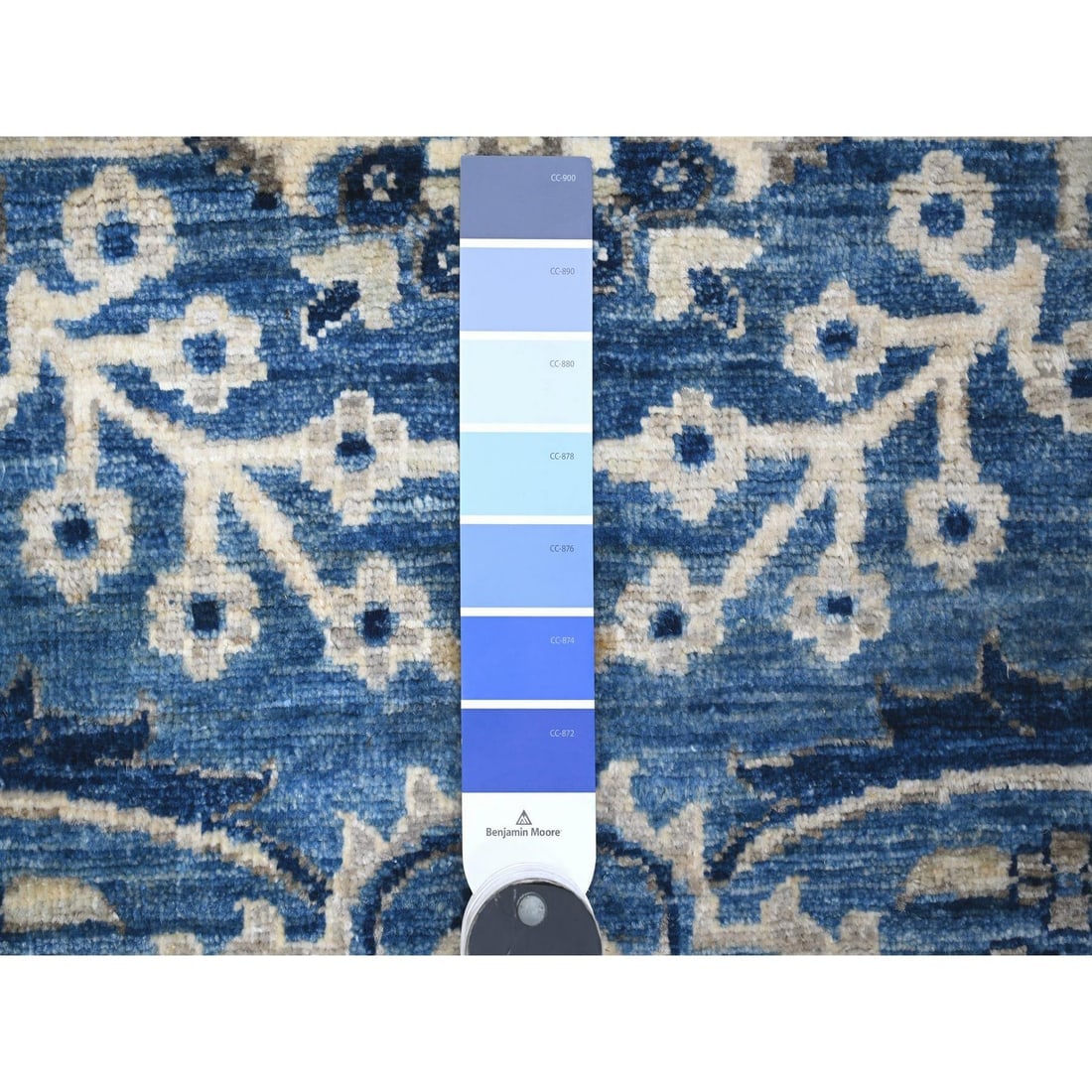 Ceruleau Blue Heris All Over Design Wool Hand Knotted Oriental Rug - 3