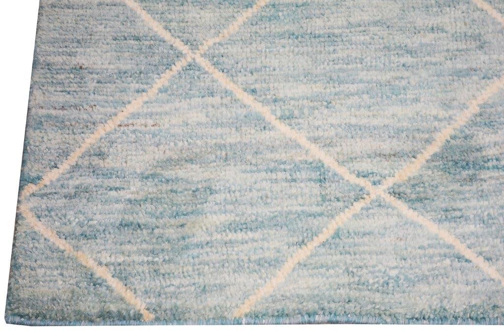 HAND KNOTTED WOOL MOROCCAN RUG - 4