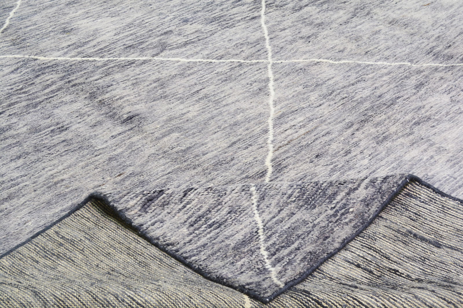 HAND KNOTTED WOOL MOROCCAN RUG - 6