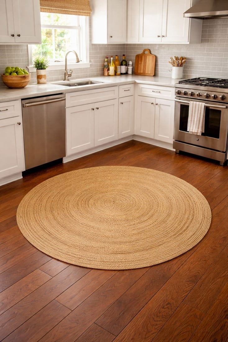 Reversible Braided Style 4X4 Jute Modern Round Rug - 2
