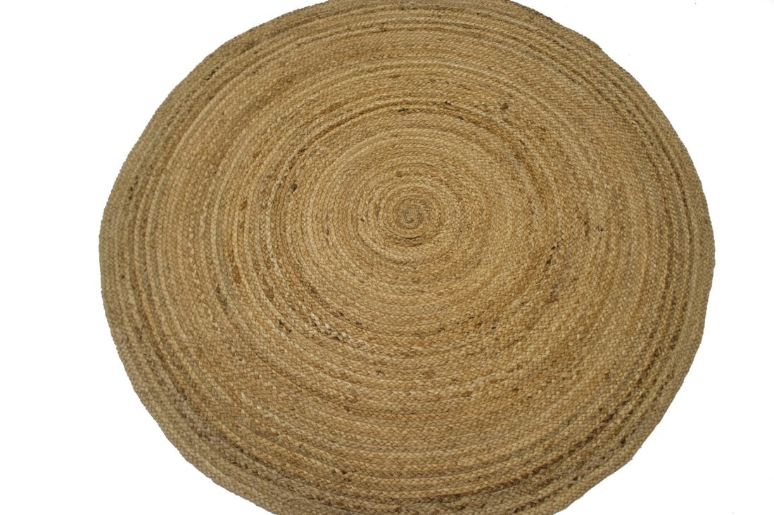 Reversible Braided Style 4X4 Jute Modern Round Rug - 4