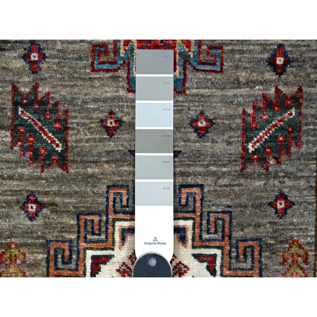 Battleship Gray Hand Knotted Super Kazak Wool XL Runner Oriental Rug - 3