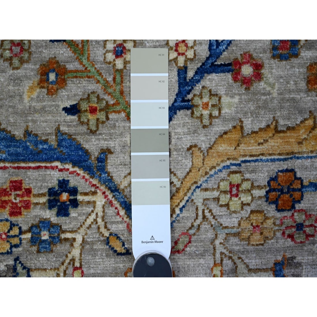 Gray Heriz All Over Design Hand Knotted Wide Runner Oriental Rug - 3